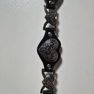 Black and Silver Heart Belt